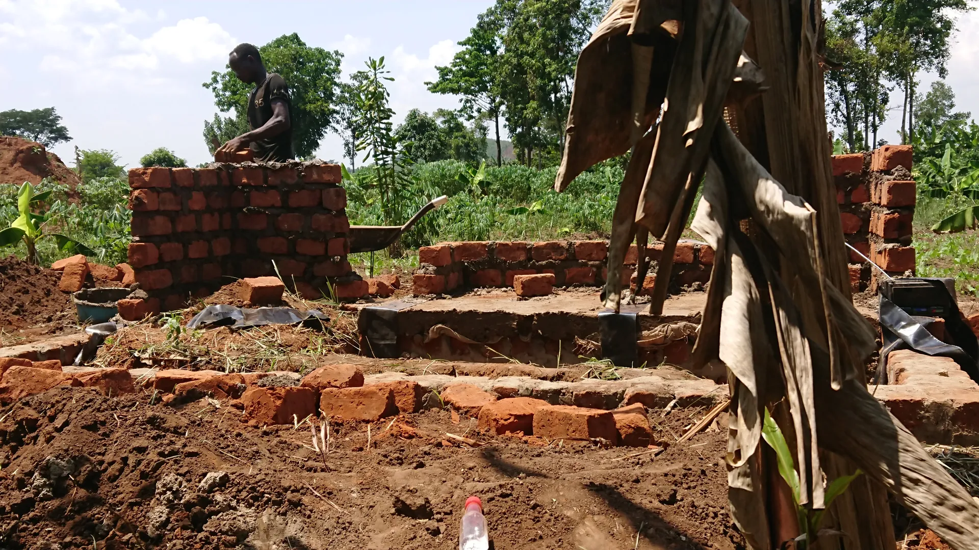Community member working at a building site
